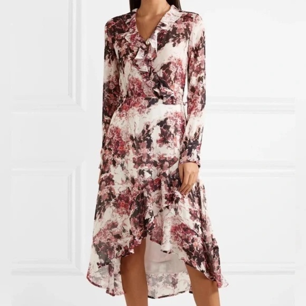 Iro Paris Garden Dress Fr36 High Low Floral Ruffle View 2